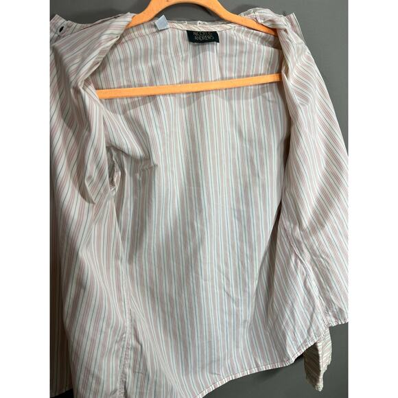 Alcott & Andrews VTG Cotton Button Blouse Pink Cream Sz 8 Coquette Cottage Lace - Picture 16 of 16